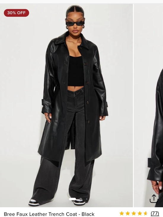Fashion Nova Jackets & Blazers - Fashion Nova Black Faux Leather Trench Coat - brand new with tags